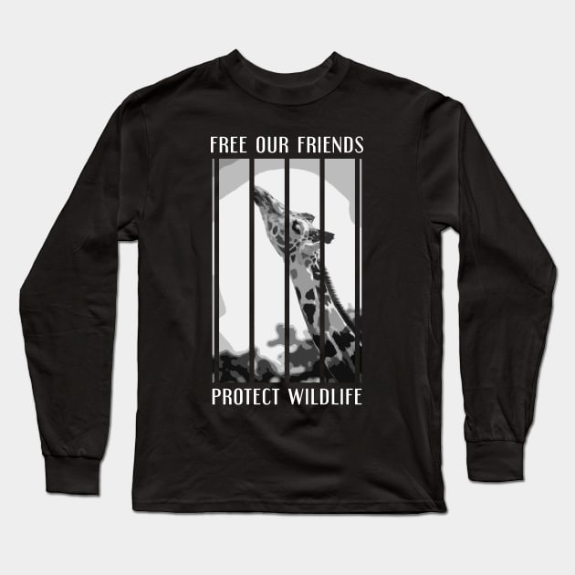 free our friends - giraffes Long Sleeve T-Shirt by Protect friends